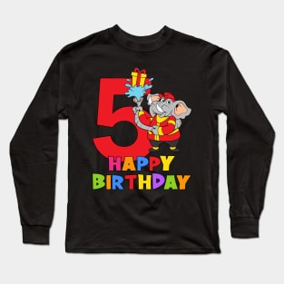 5th Birthday Party 5 Year Old Five Years Long Sleeve T-Shirt